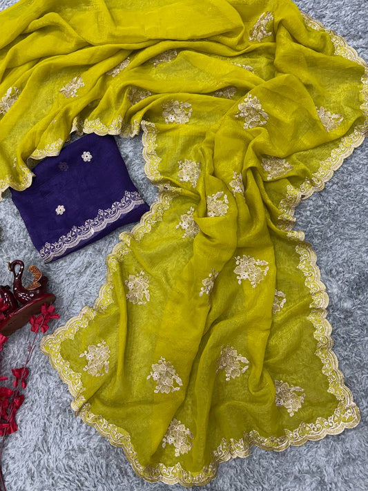 Stunning Designer Zari Saree