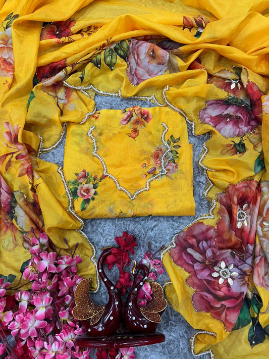 Exclusive Floral Handwork Saree