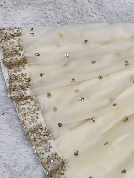 New Collection Pure Fen Embroidered Kurta Sharara Set with Dupatta – Festive Wear