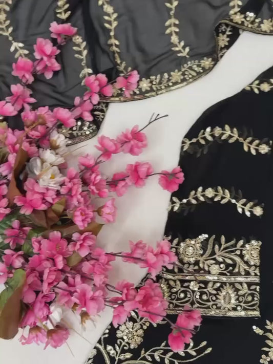 Designer Heavy Embroidered Kurti Palazzo Set with Net Dupatta | Party & Festive Wear for Women