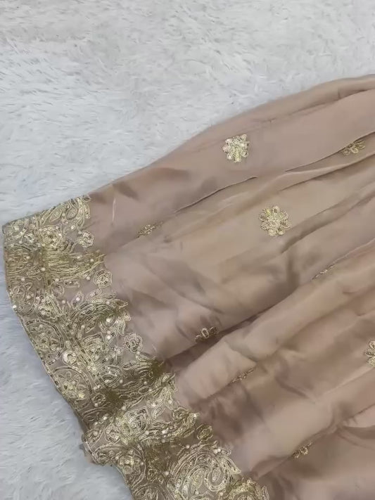 ✨ Designer Heavy Embroidered Kurti Sharara Set with Net Dupatta | Eid Special Party Wear Suit ✨